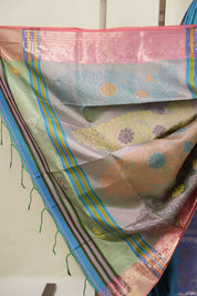 Peacock Blue Mulberry Silk Saree - SRPBMSS10