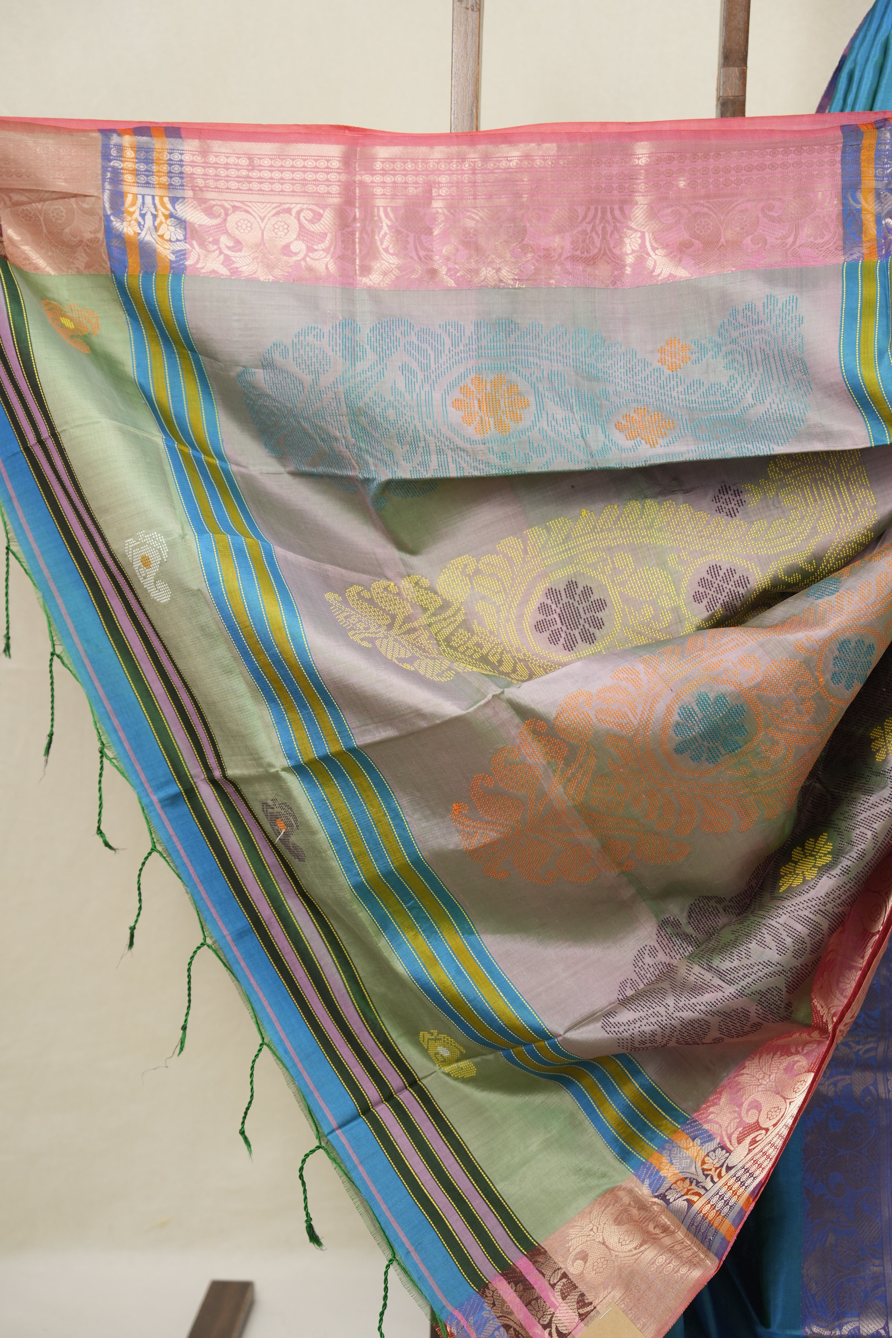 Peacock Blue Mulberry Silk Saree - SRPBMSS10