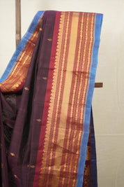 Magenta Gadwal Cotton Silk Saree - SRMGCSS172