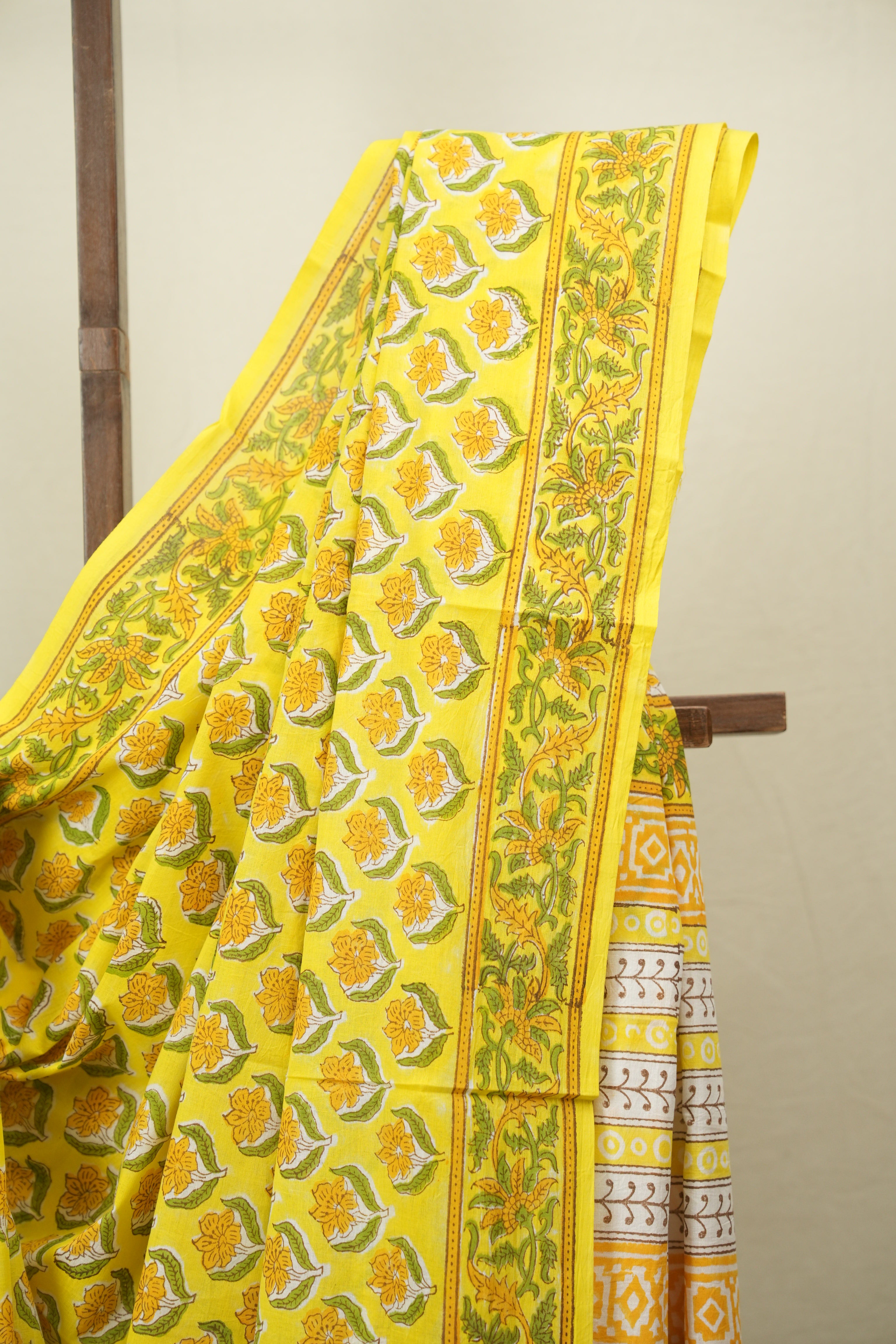 Yellow HBP Cotton Saree - SRYCS3735