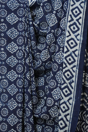 Indigo HBP Cotton Saree - SRICS3221