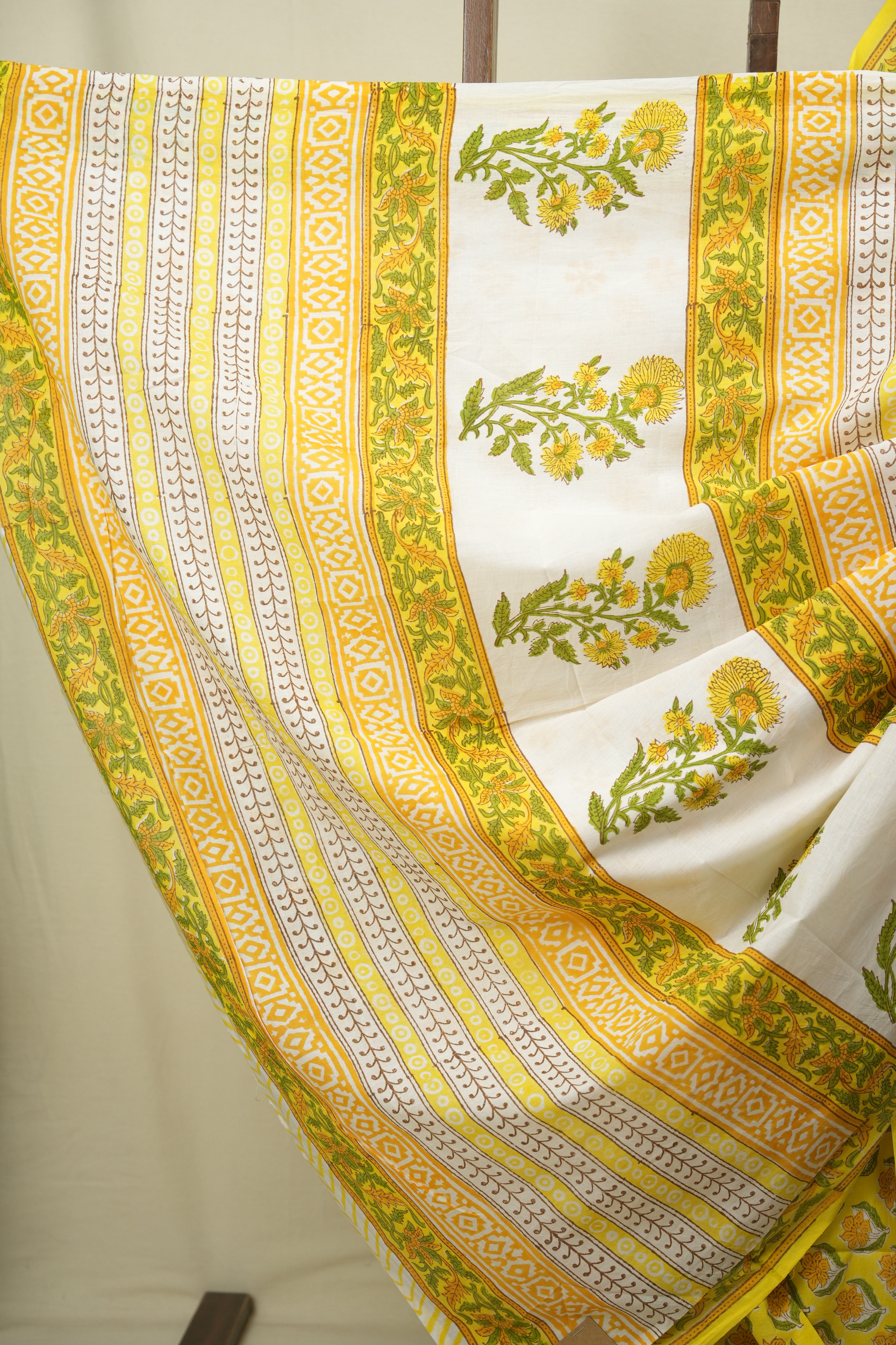 Yellow HBP Cotton Saree - SRYCS3735