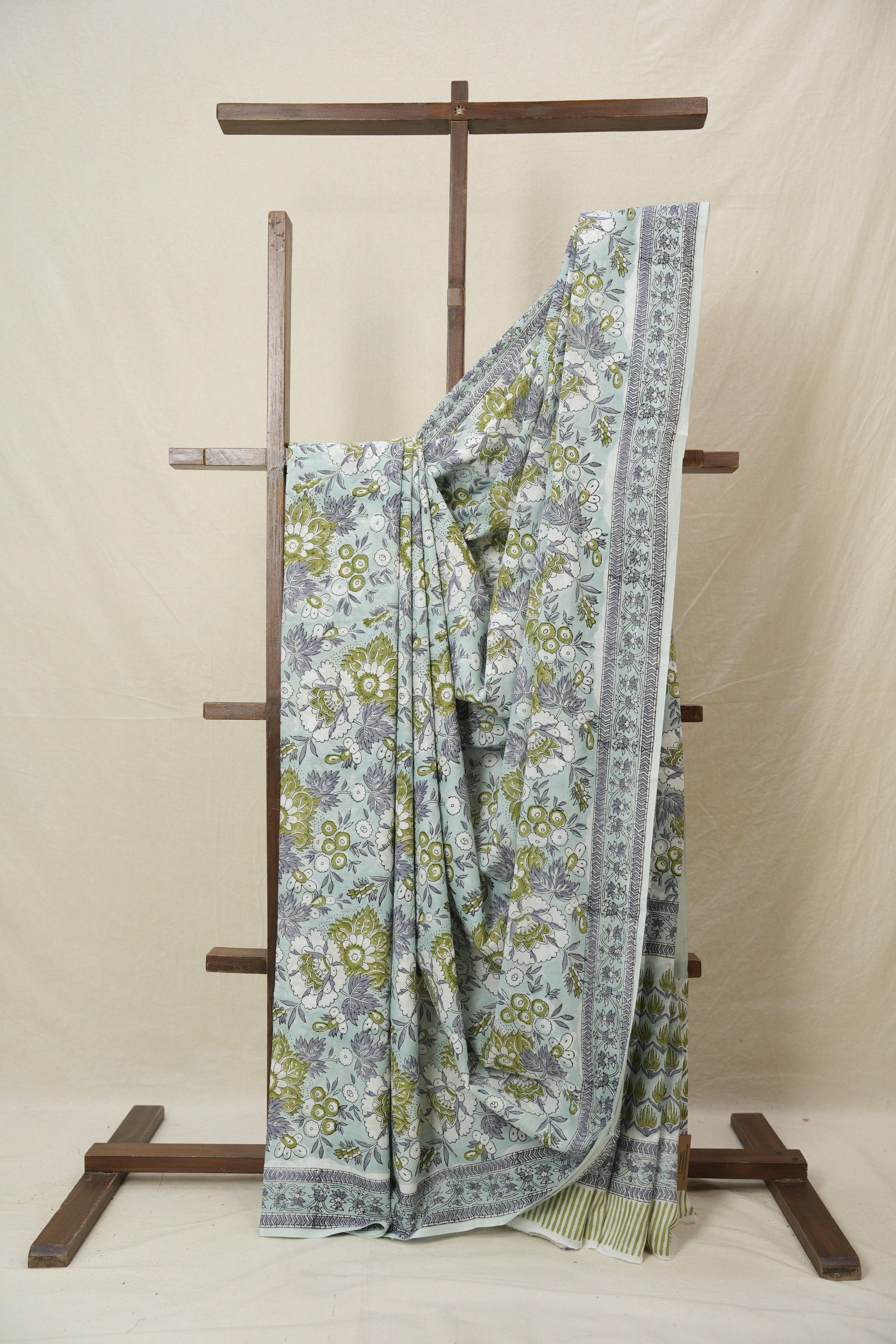Light Aqua HBP Cotton Saree - SRLACS3220