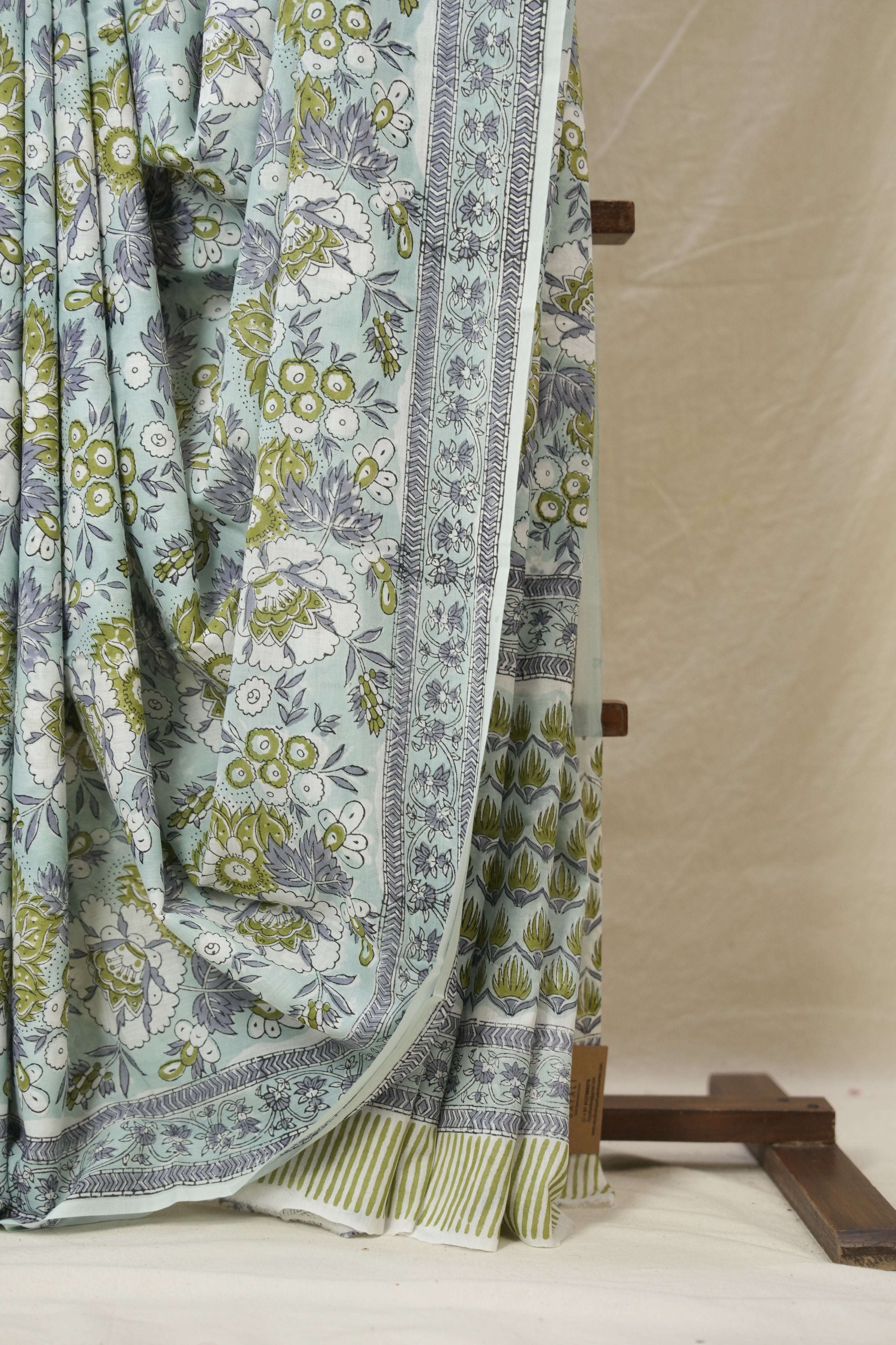 Light Aqua HBP Cotton Saree - SRLACS3220