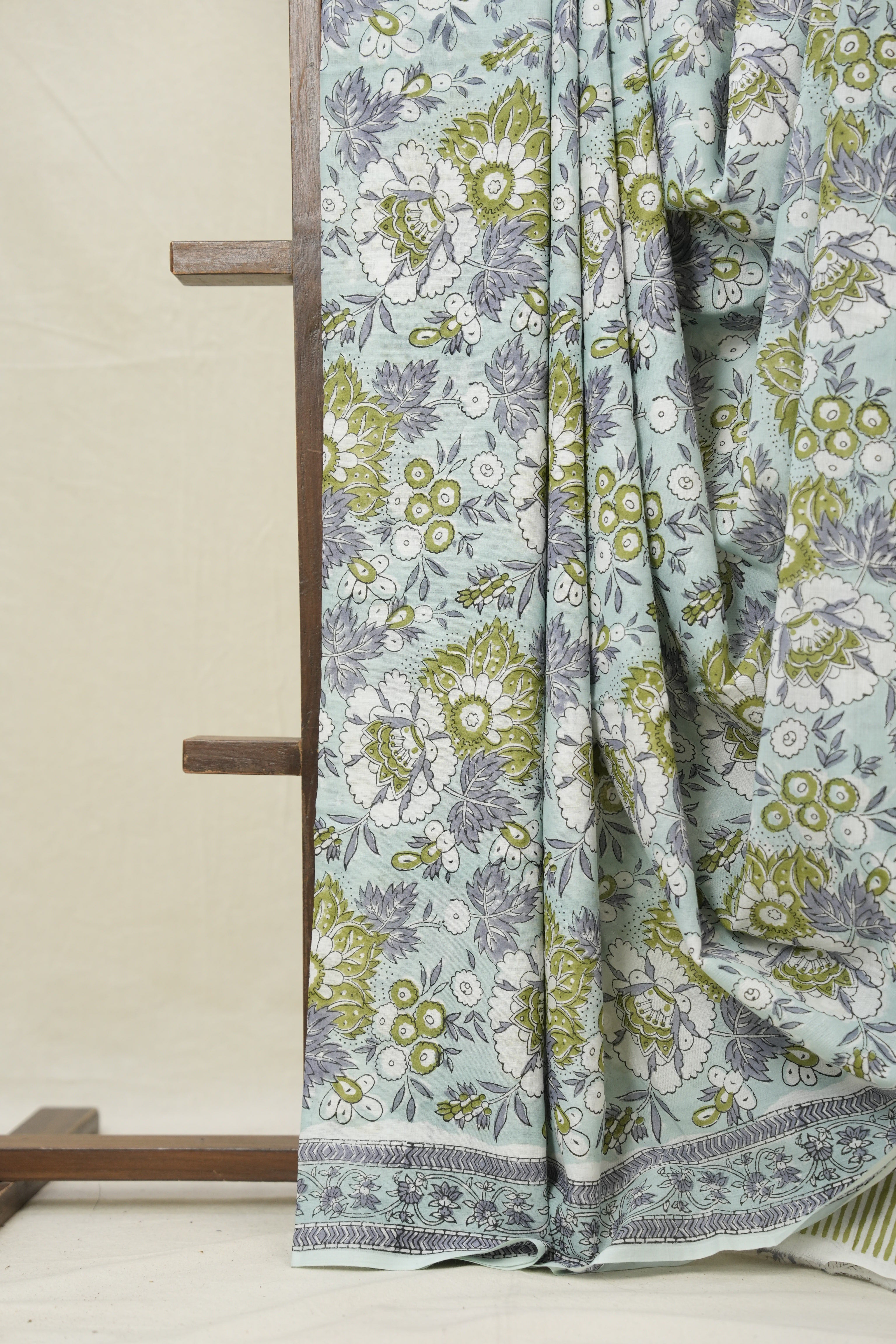 Light Aqua HBP Cotton Saree - SRLACS3220
