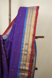 Purple Gadwal Cotton Silk Saree - SRPGCSS169