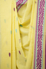 Butter Yellow Bengal Cotton Jamdani Saree - SRBYBCJS178