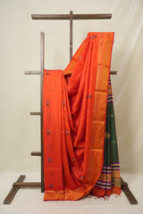 Orange Mulberry Silk Saree - SROMSS15