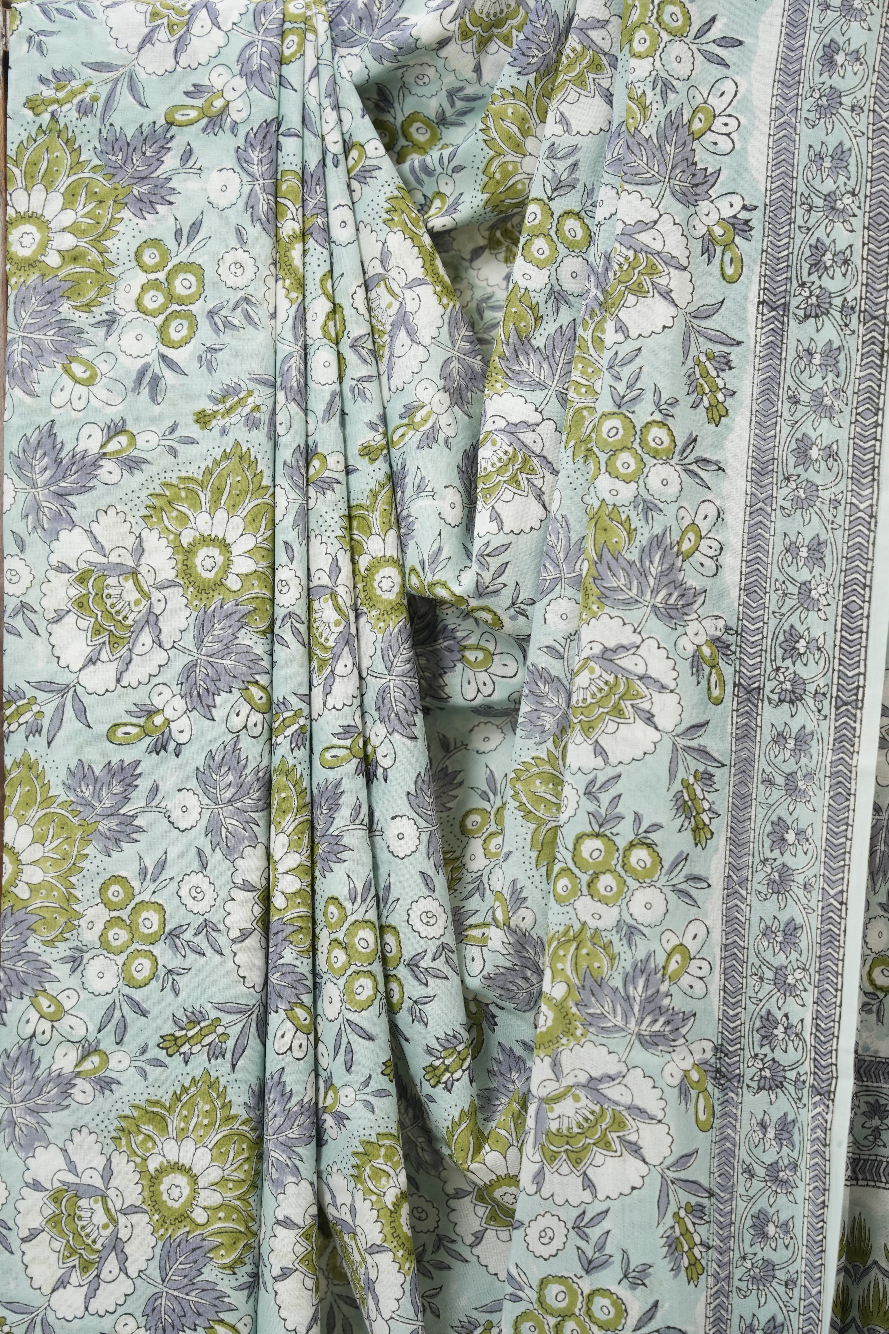 Light Aqua HBP Cotton Saree - SRLACS3220