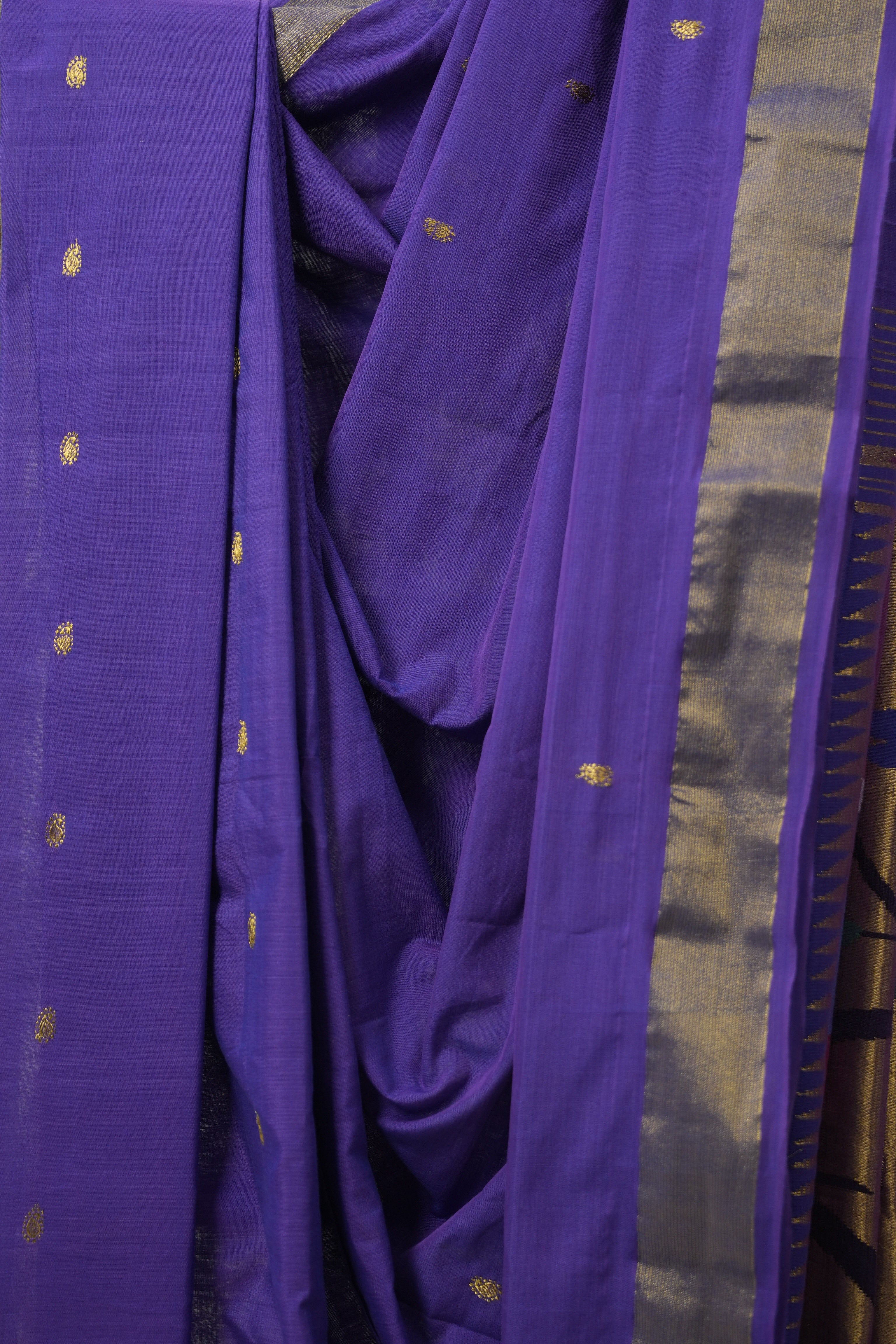 Violet Cotton Paithani Saree - SRVCPS688