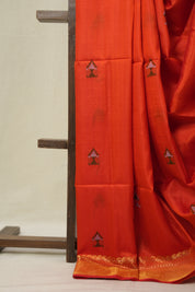 Orange Mulberry Silk Saree - SROMSS15