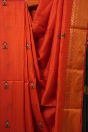 Orange Mulberry Silk Saree - SROMSS15