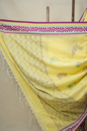 Butter Yellow Bengal Cotton Jamdani Saree - SRBYBCJS178