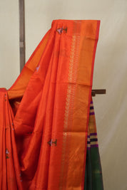 Orange Mulberry Silk Saree - SROMSS15