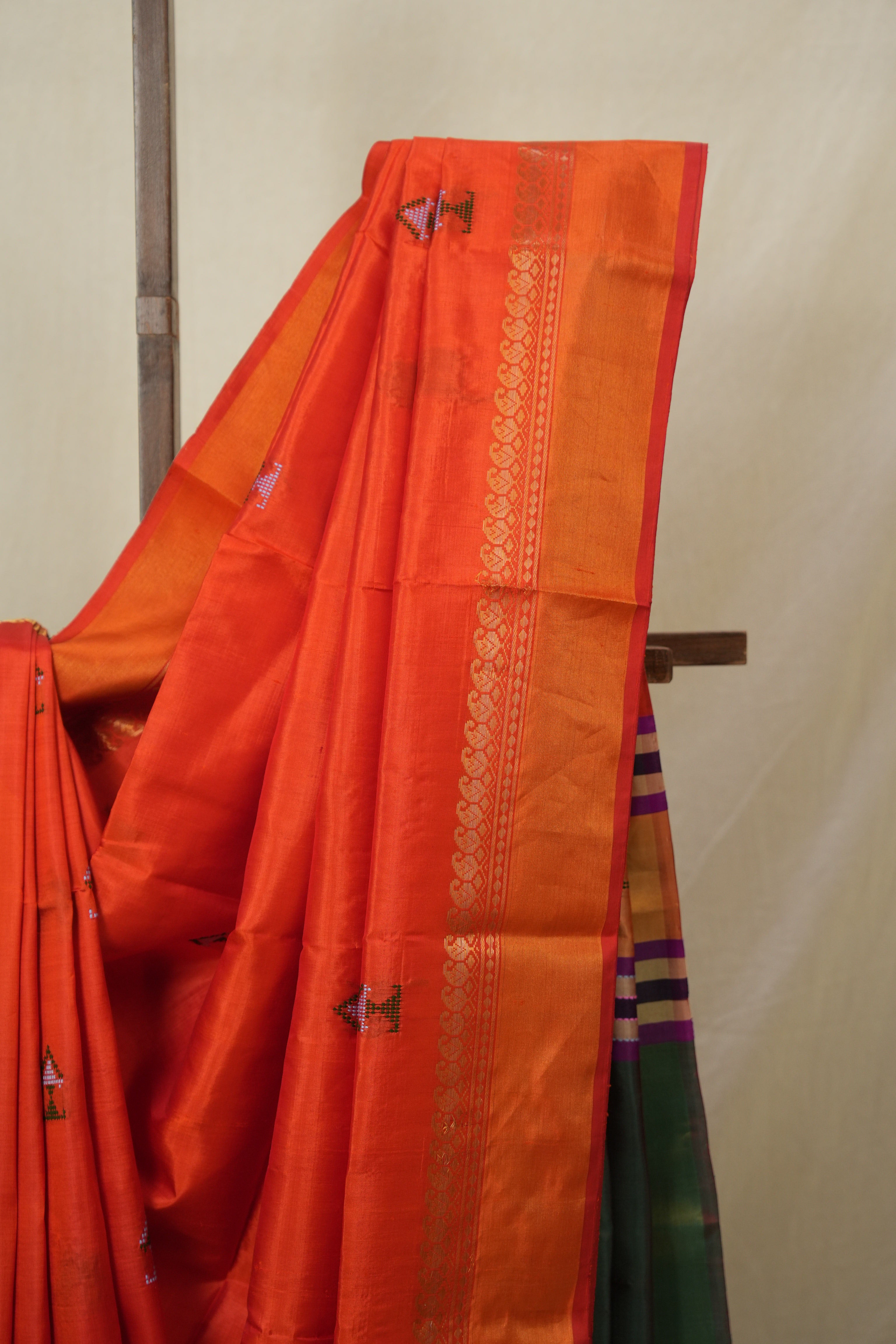 Orange Mulberry Silk Saree - SROMSS15