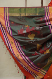 Orange Mulberry Silk Saree - SROMSS15