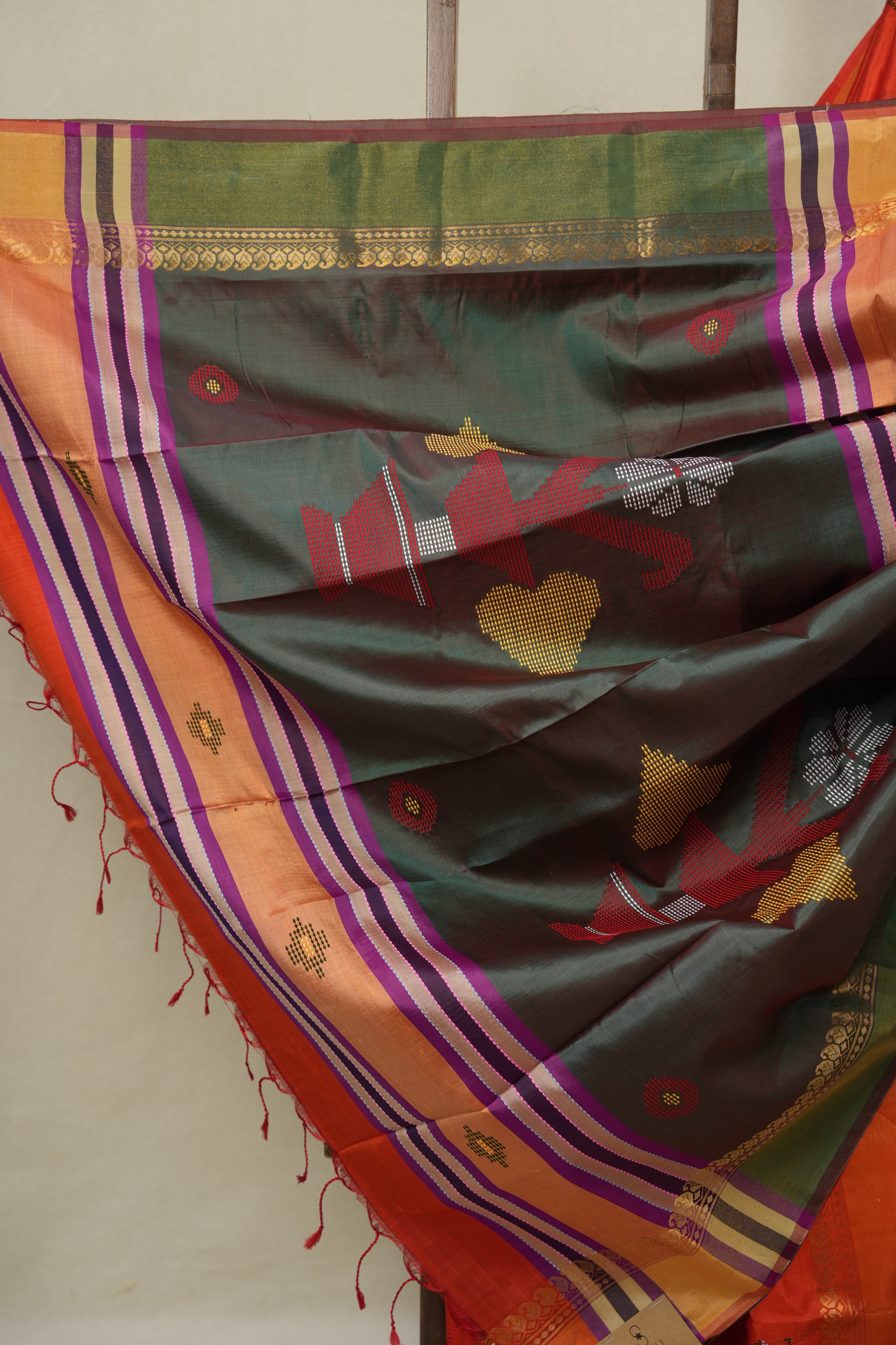 Orange Mulberry Silk Saree - SROMSS15