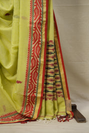 Yellow Bengal Cotton Jamdani Saree - SRYBCJS177