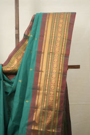Rama Green Gadwal Cotton Silk Saree - SRRGCSS170
