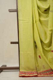 Yellow Bengal Cotton Jamdani Saree - SRYBCJS177