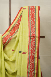 Yellow Bengal Cotton Jamdani Saree - SRYBCJS177