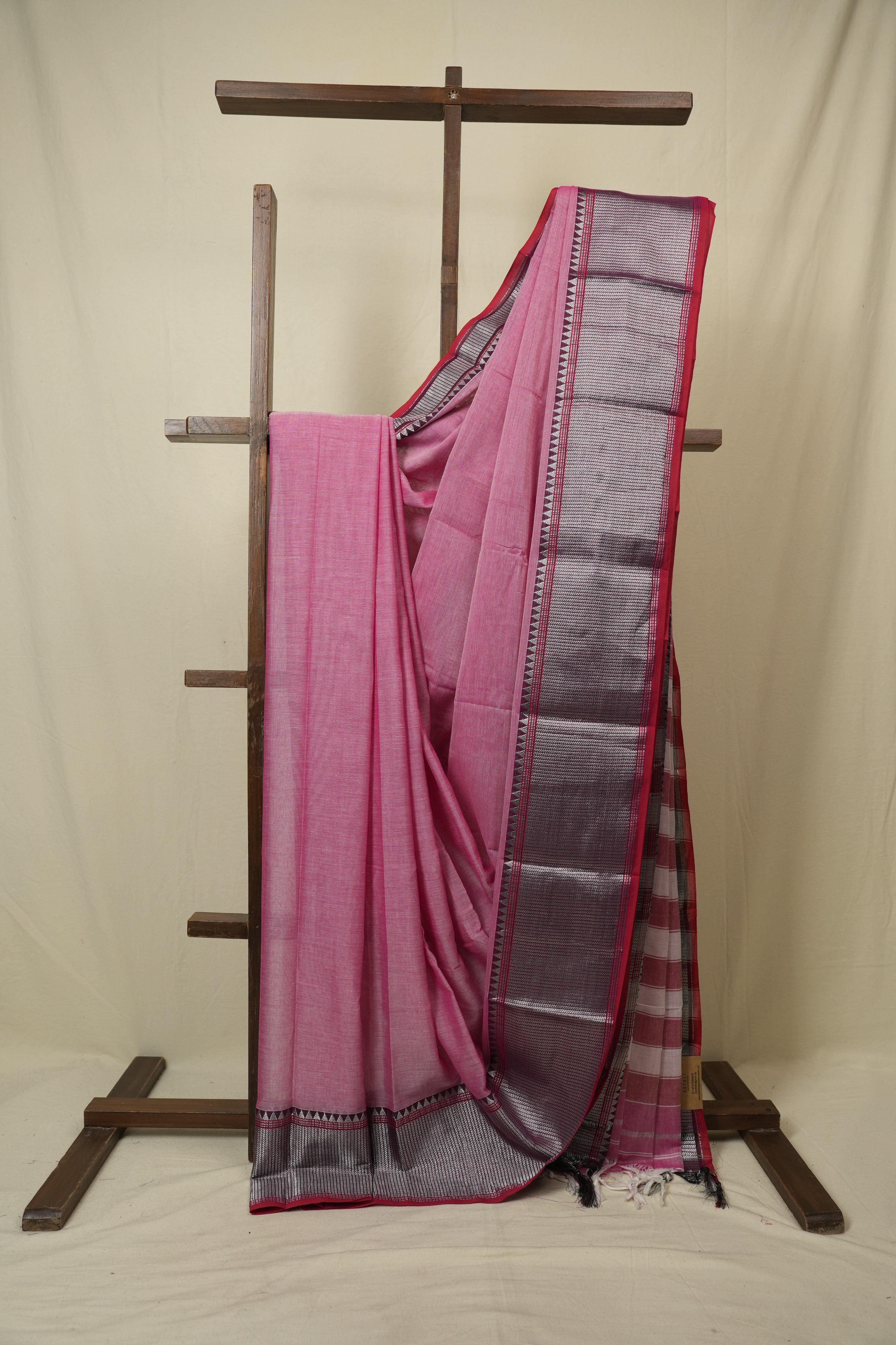 Pink Narayan Peth Cotton Saree - SRPNPCS45