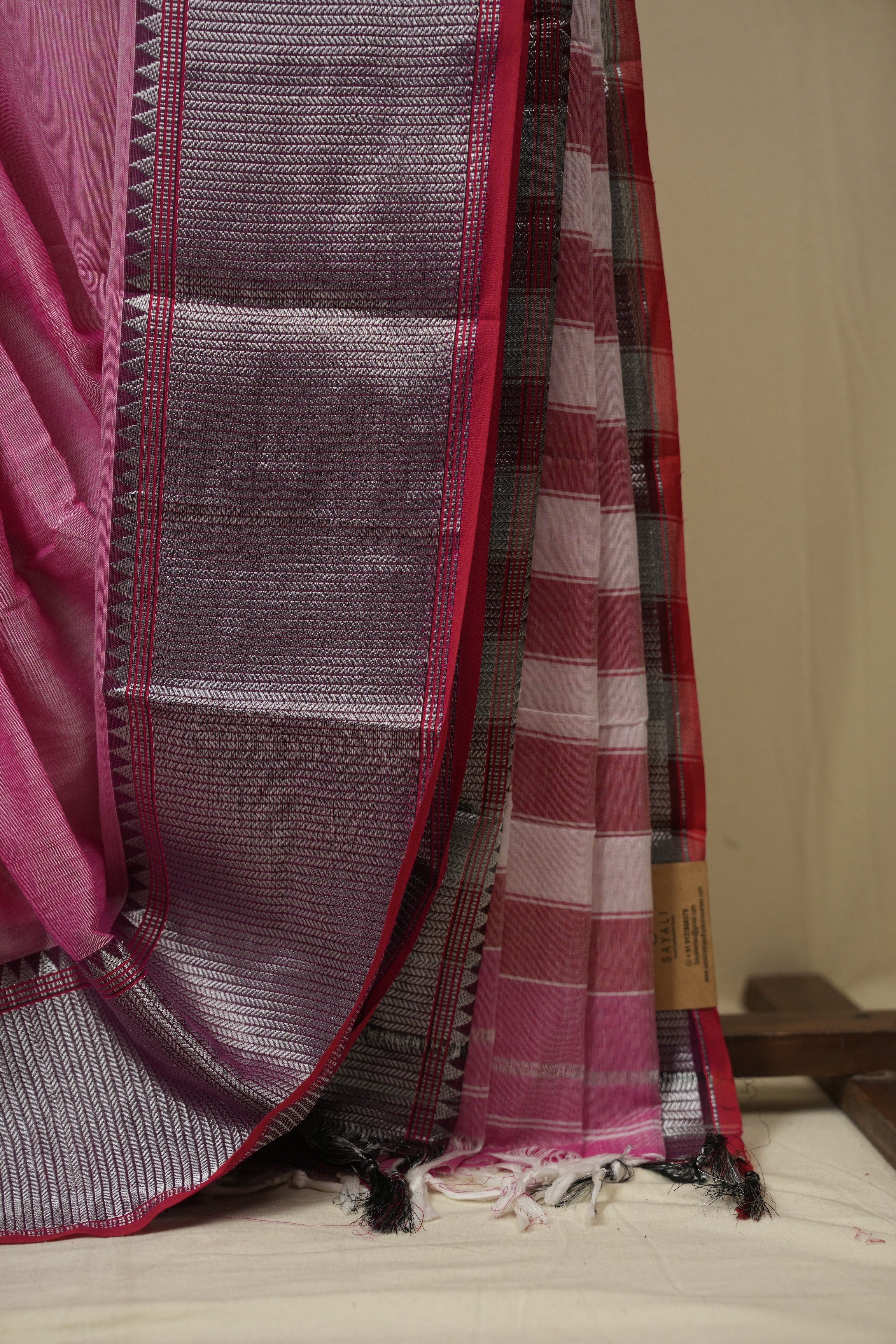 Pink Narayan Peth Cotton Saree - SRPNPCS45