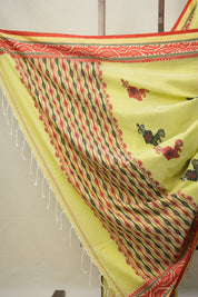Yellow Bengal Cotton Jamdani Saree - SRYBCJS177