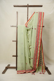 Pista Bengal Cotton Jamdani Saree - SRPBCJS186