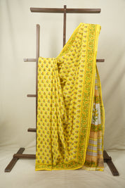 Yellow HBP Cotton Saree - SRYCS3721
