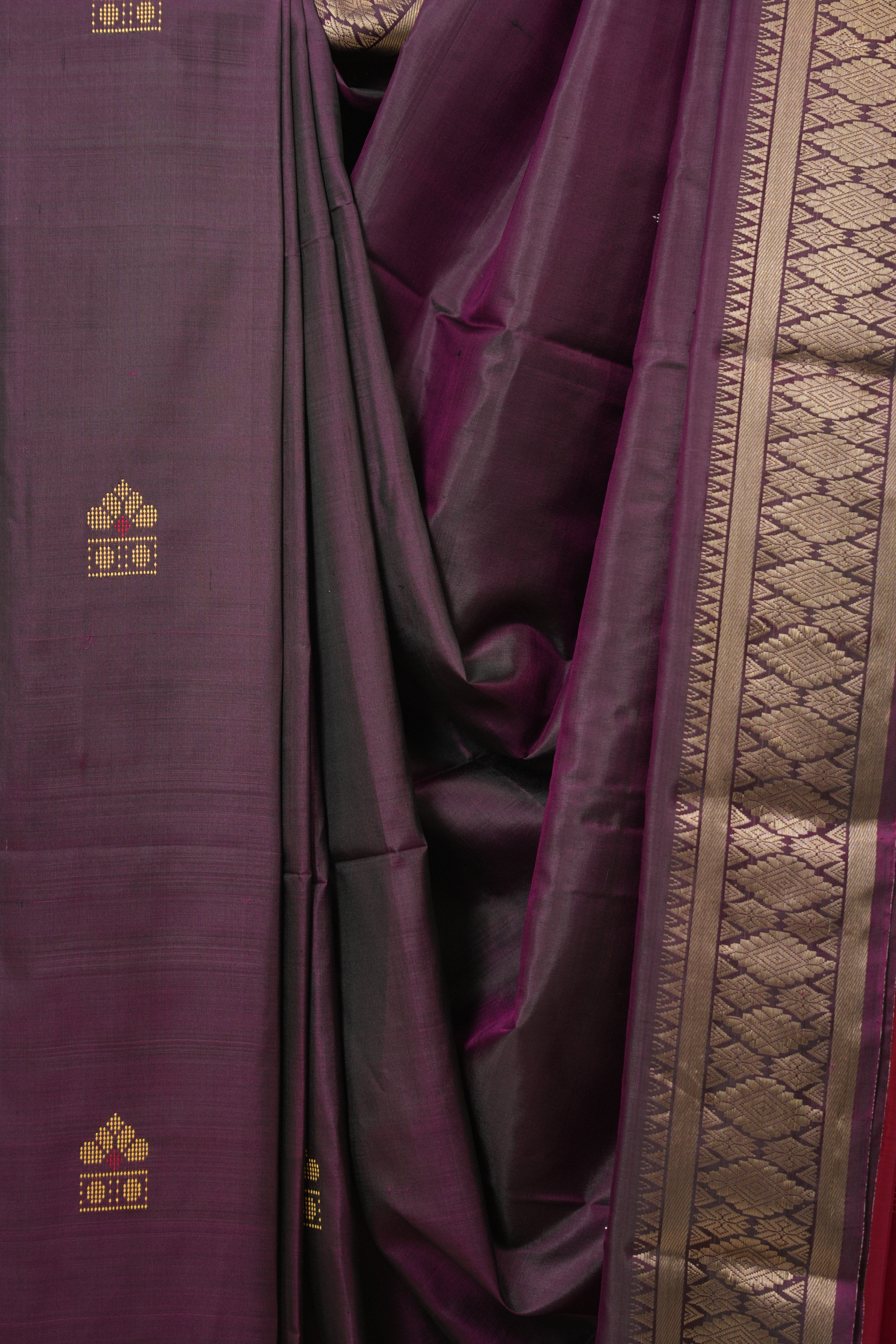 Wine Mulberry Silk Saree - SRWMSS13