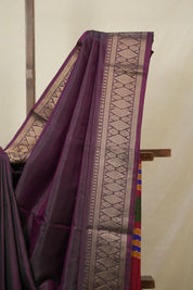 Wine Mulberry Silk Saree - SRWMSS13