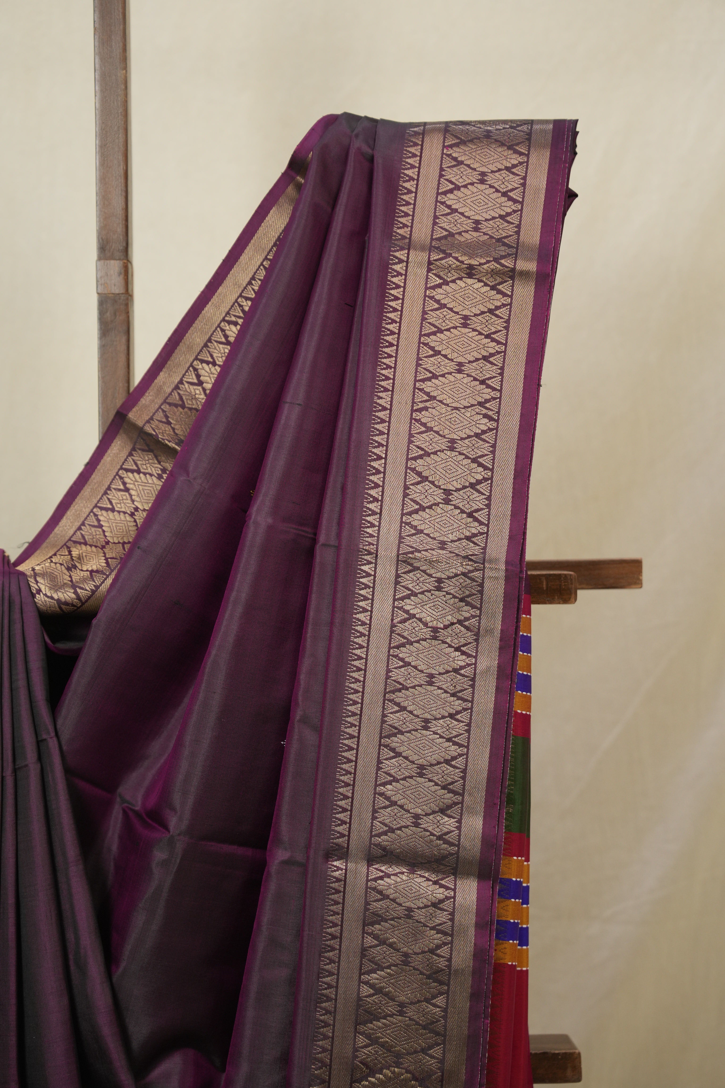 Wine Mulberry Silk Saree - SRWMSS13