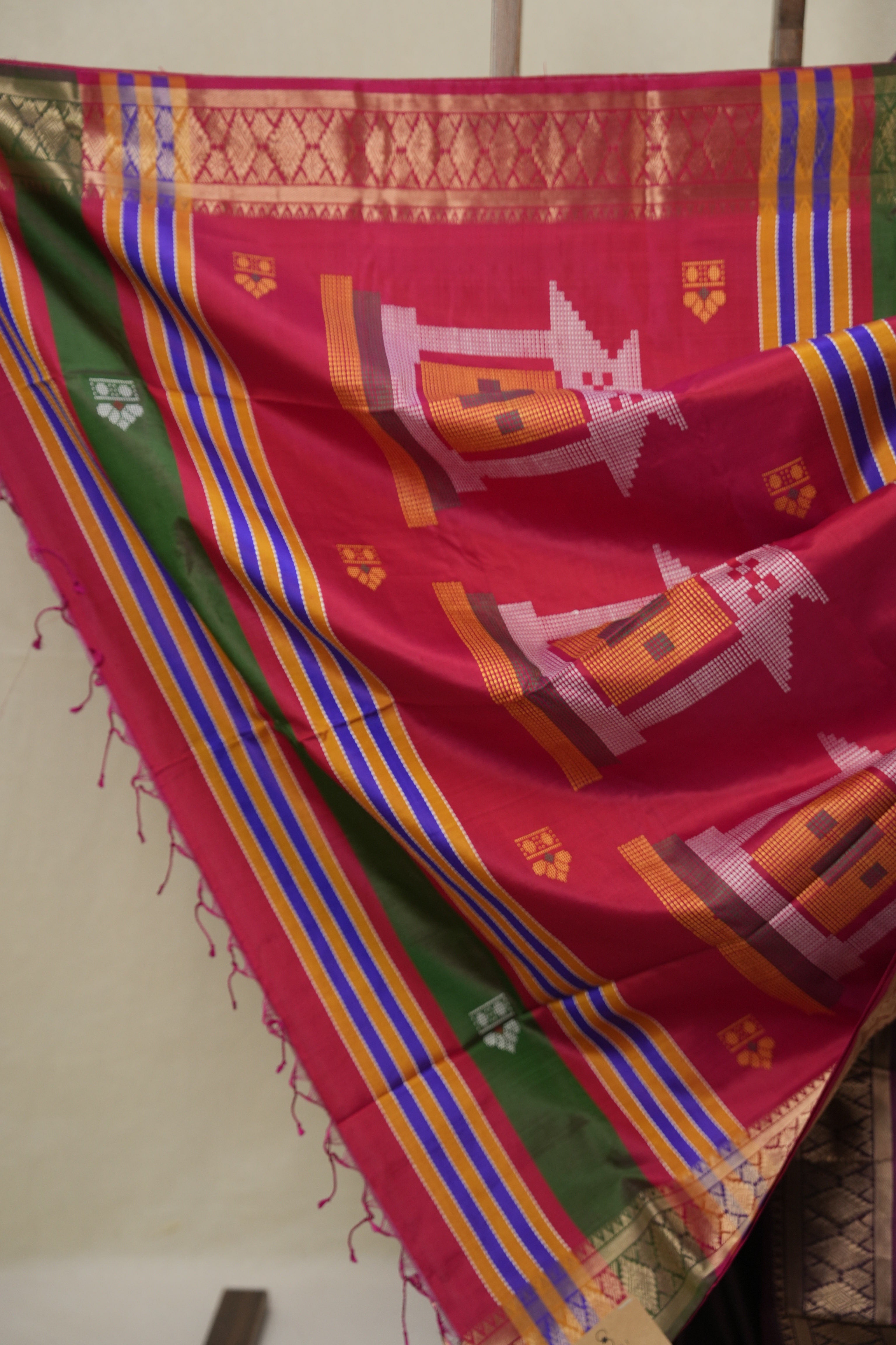 Wine Mulberry Silk Saree - SRWMSS13