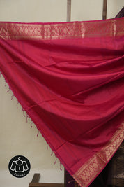 Wine Mulberry Silk Saree - SRWMSS13