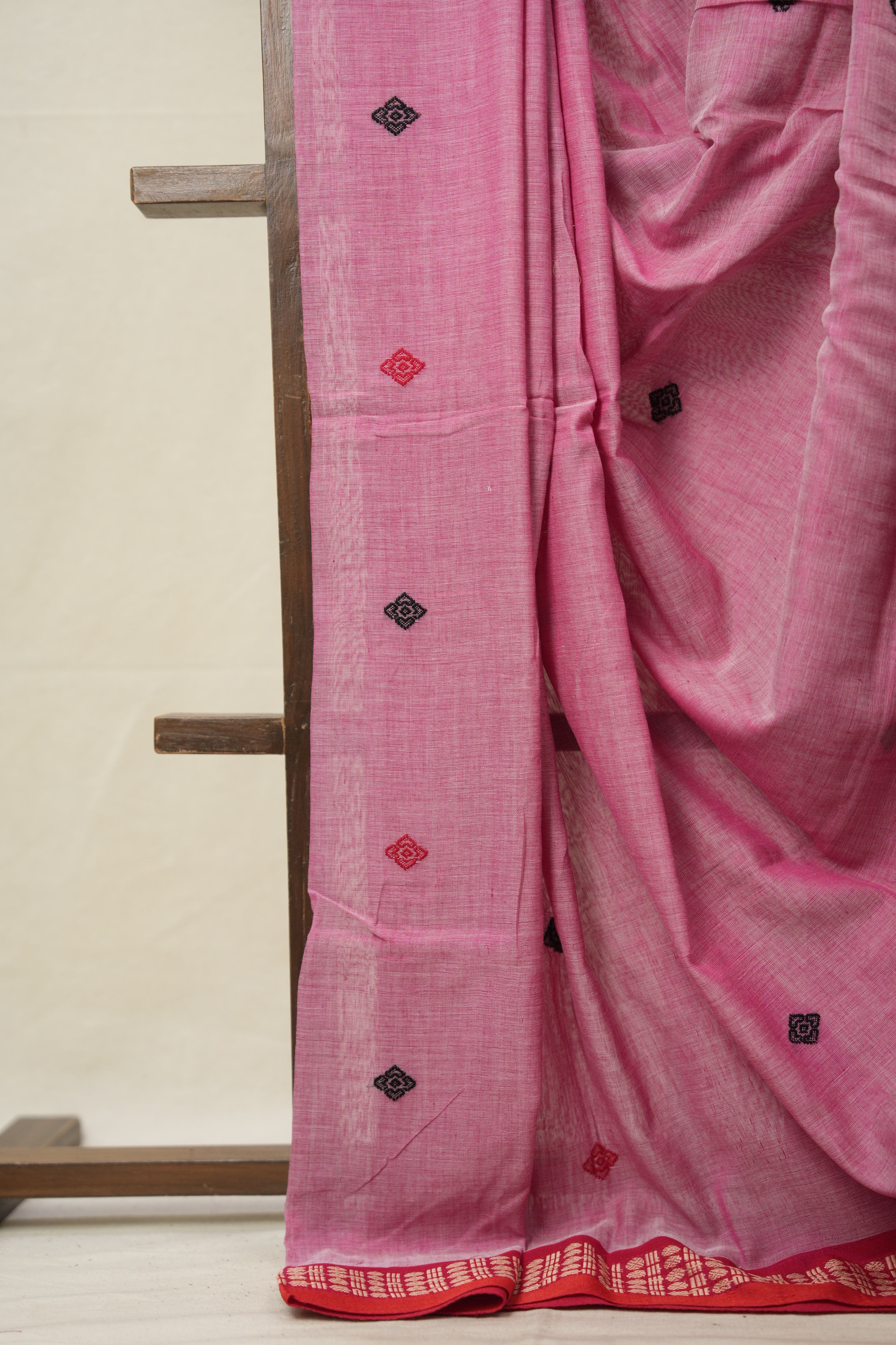Light Pink Bengal Cotton Jamdani Saree - SRLPBCJS184