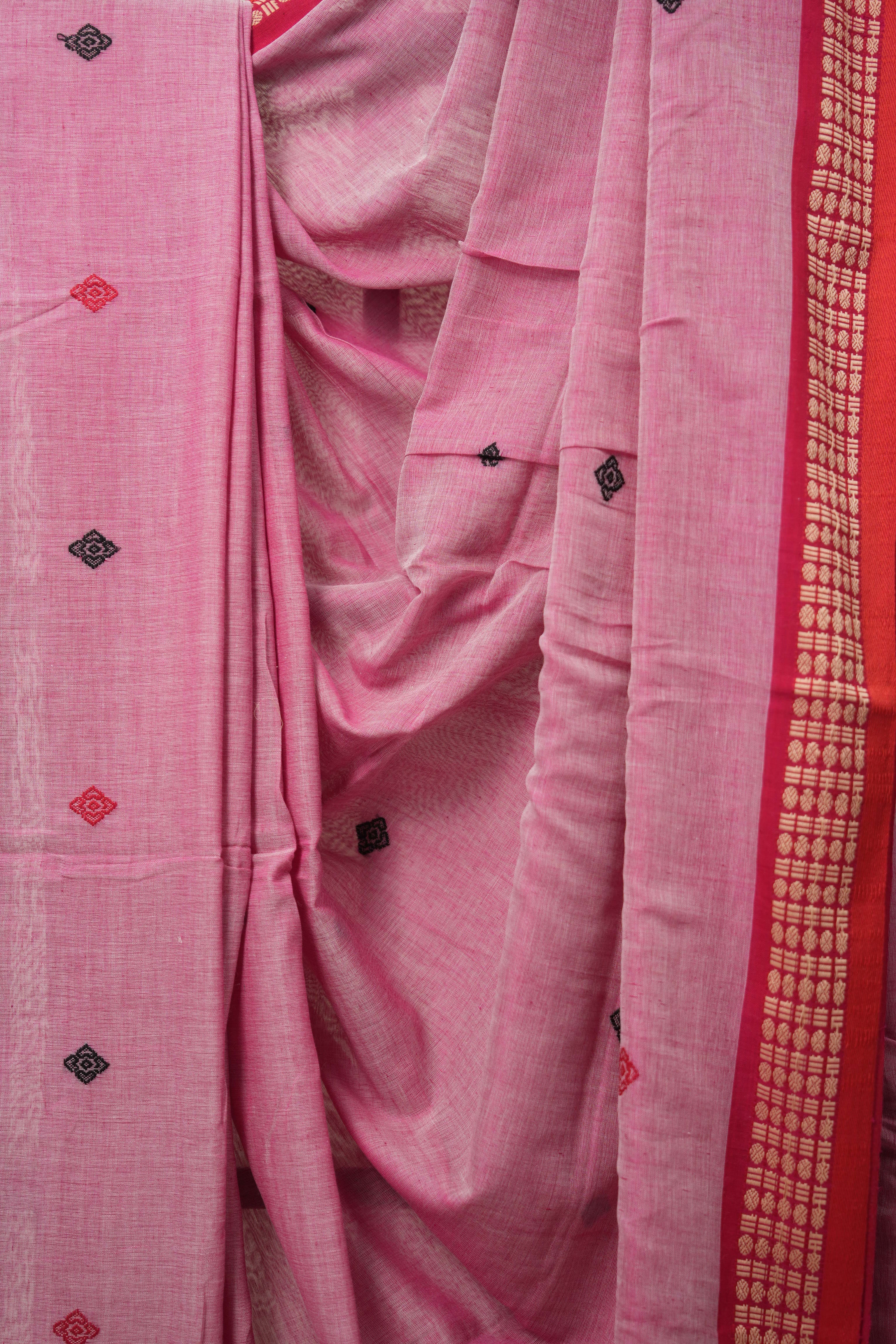 Light Pink Bengal Cotton Jamdani Saree - SRLPBCJS184