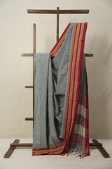 Light Green Plain Cotton Patteda Anchu Saree - SRLGPAS299