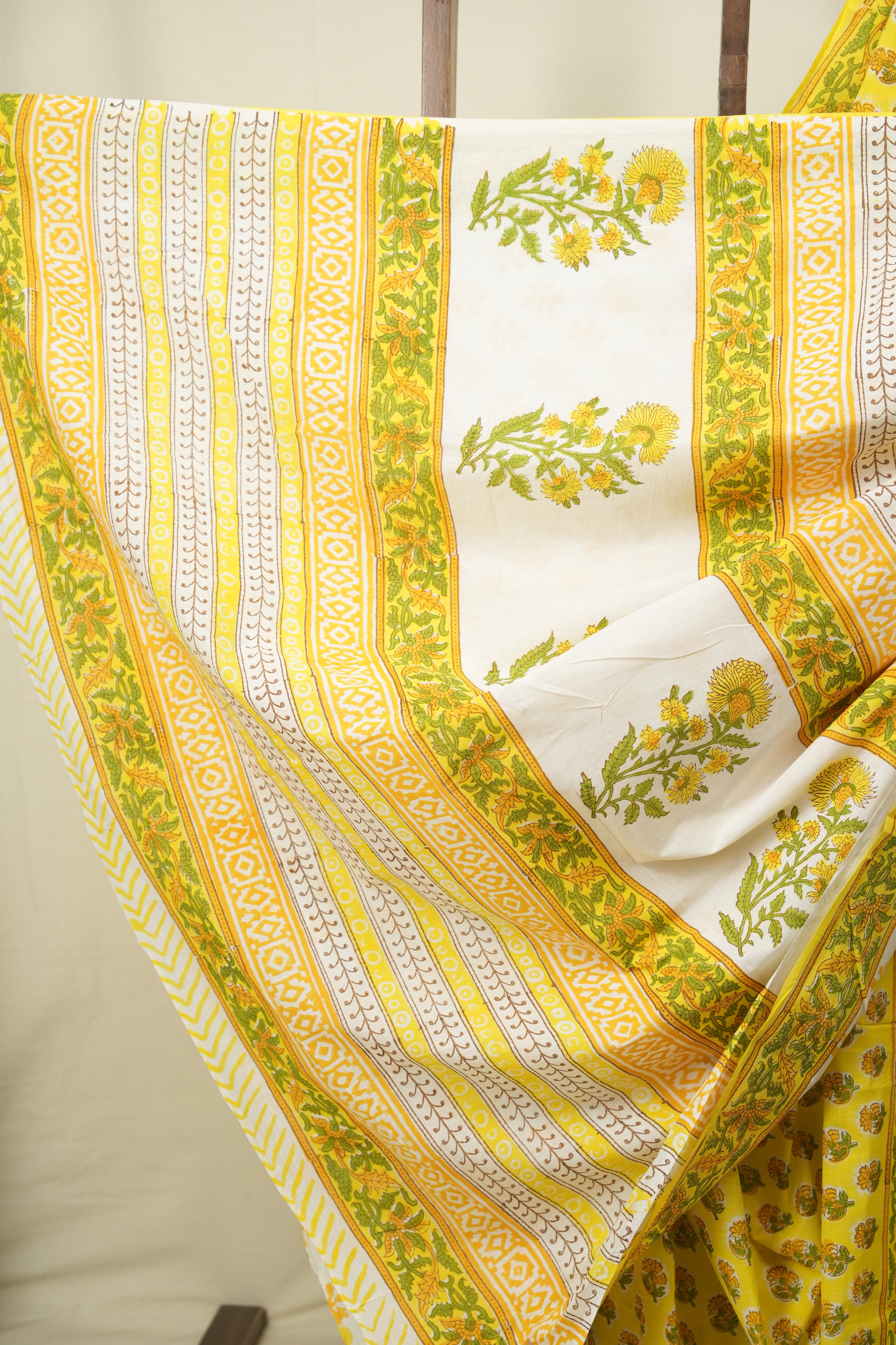 Yellow HBP Cotton Saree - SRYCS3721