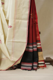White Mulberry Silk Saree - SRWMSS09