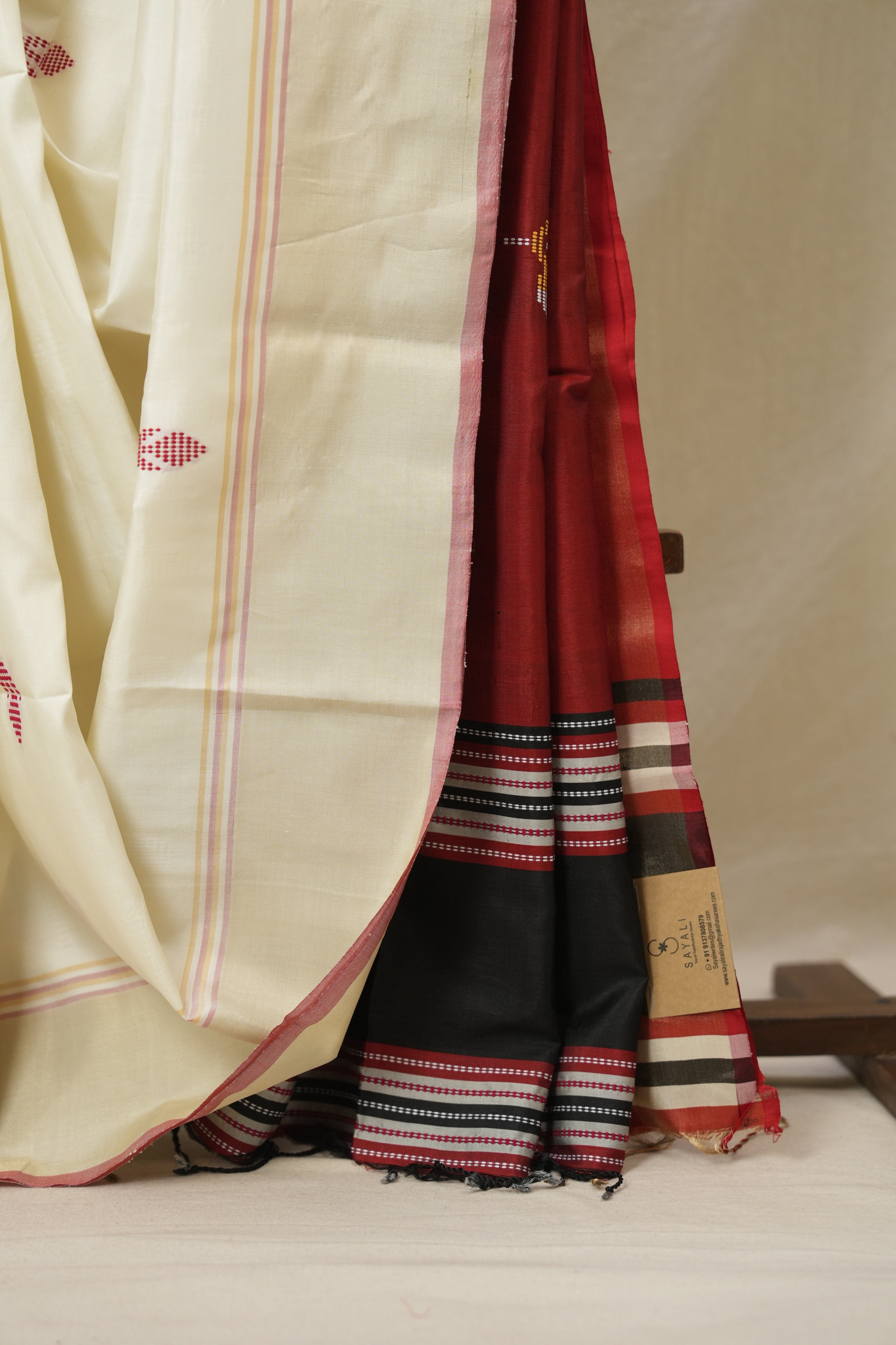 White Mulberry Silk Saree - SRWMSS09