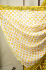 Yellow HBP Cotton Saree - SRYCS3721