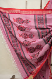 Light Pink Bengal Cotton Jamdani Saree - SRLPBCJS184