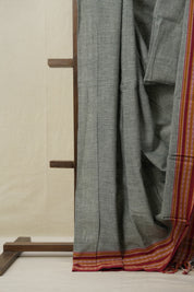 Light Green Plain Cotton Patteda Anchu Saree - SRLGPAS299