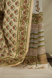 Cream HBP Cotton Saree - SRCCS3720