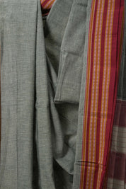 Light Green Plain Cotton Patteda Anchu Saree - SRLGPAS299