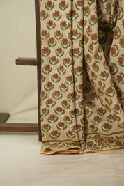 Cream HBP Cotton Saree - SRCCS3720