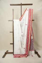 White Bengal Cotton Jamdani Saree - SRWBCJS185