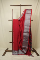 Red Narayan Peth Cotton Saree - SRRNPCS47