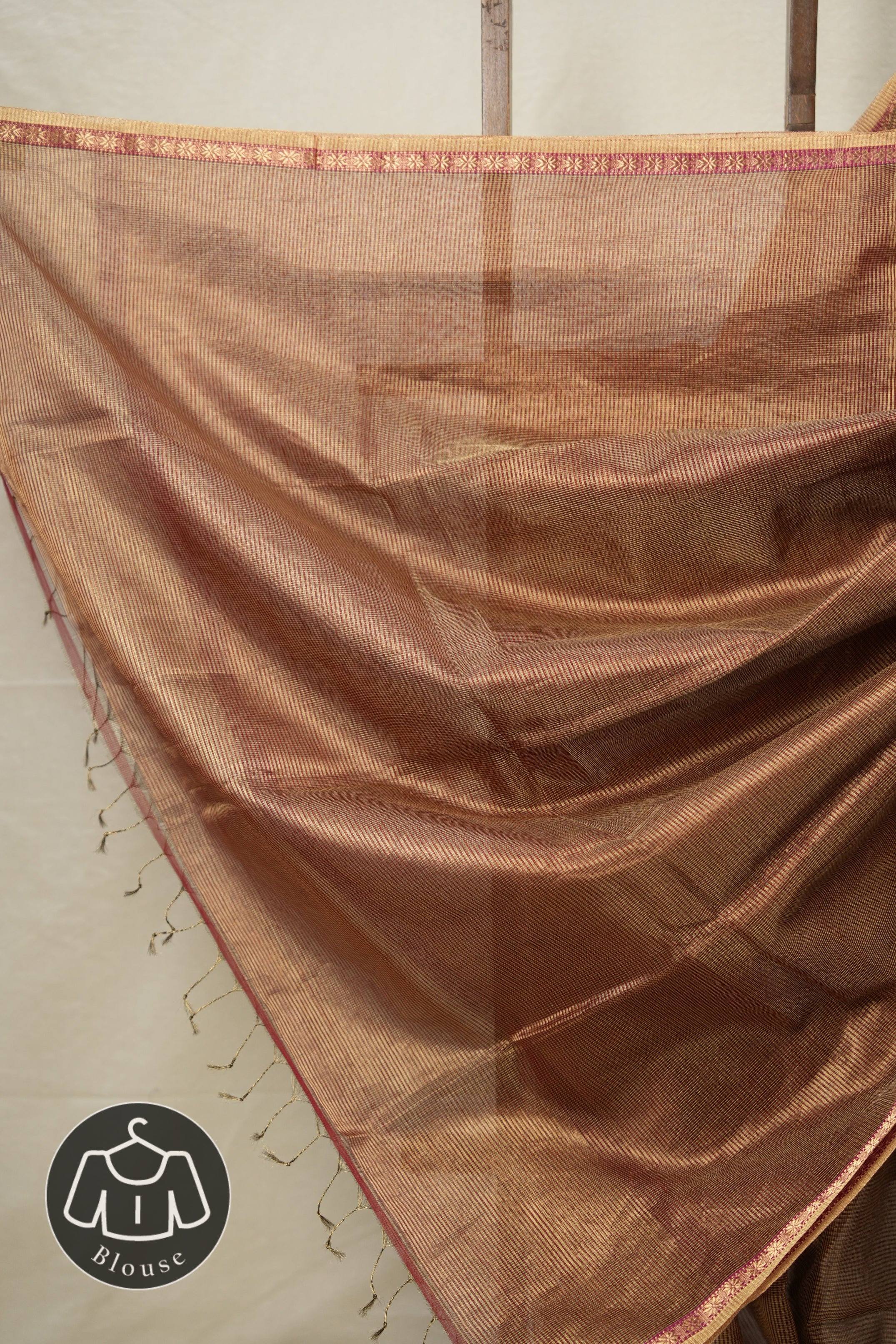 Maroon Gold Maheshwari Tissue Saree - SRMGMTS688